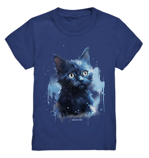 Mystische Katzenmagie – Faszinierendes Blau-Schwarz Design - Kids Premium Shirt Bright Lights Arts