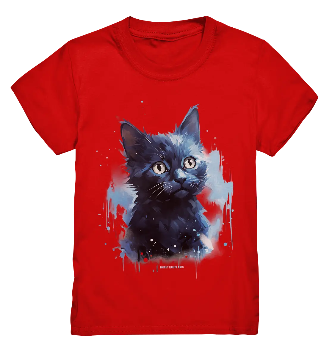 Mystische Katzenmagie – Faszinierendes Blau-Schwarz Design - Kids Premium Shirt Bright Lights Arts