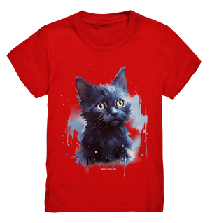 Mystische Katzenmagie – Faszinierendes Blau-Schwarz Design - Kids Premium Shirt Bright Lights Arts