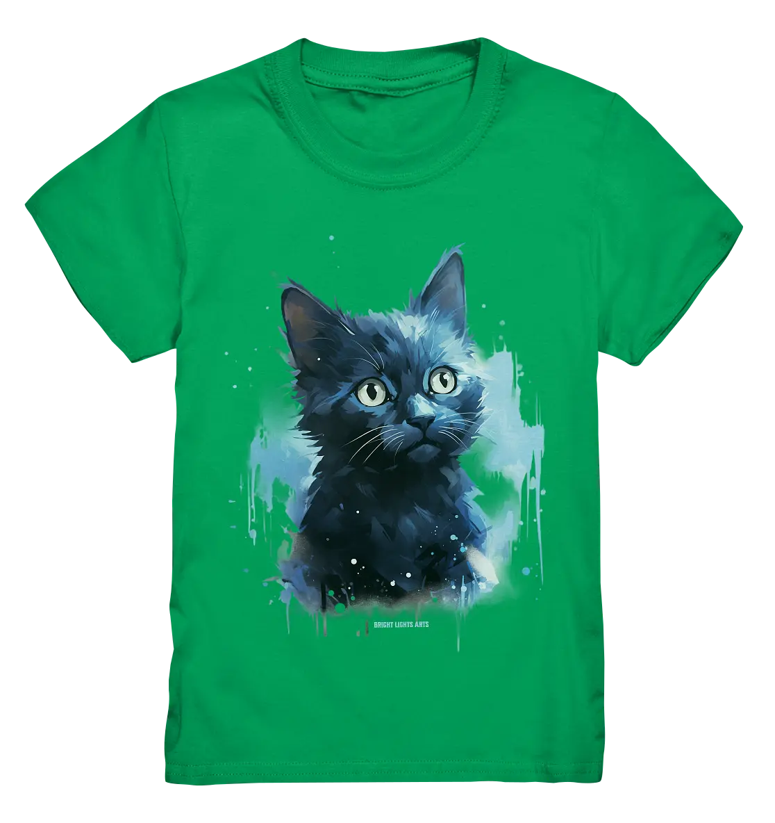 Mystische Katzenmagie – Faszinierendes Blau-Schwarz Design - Kids Premium Shirt Bright Lights Arts
