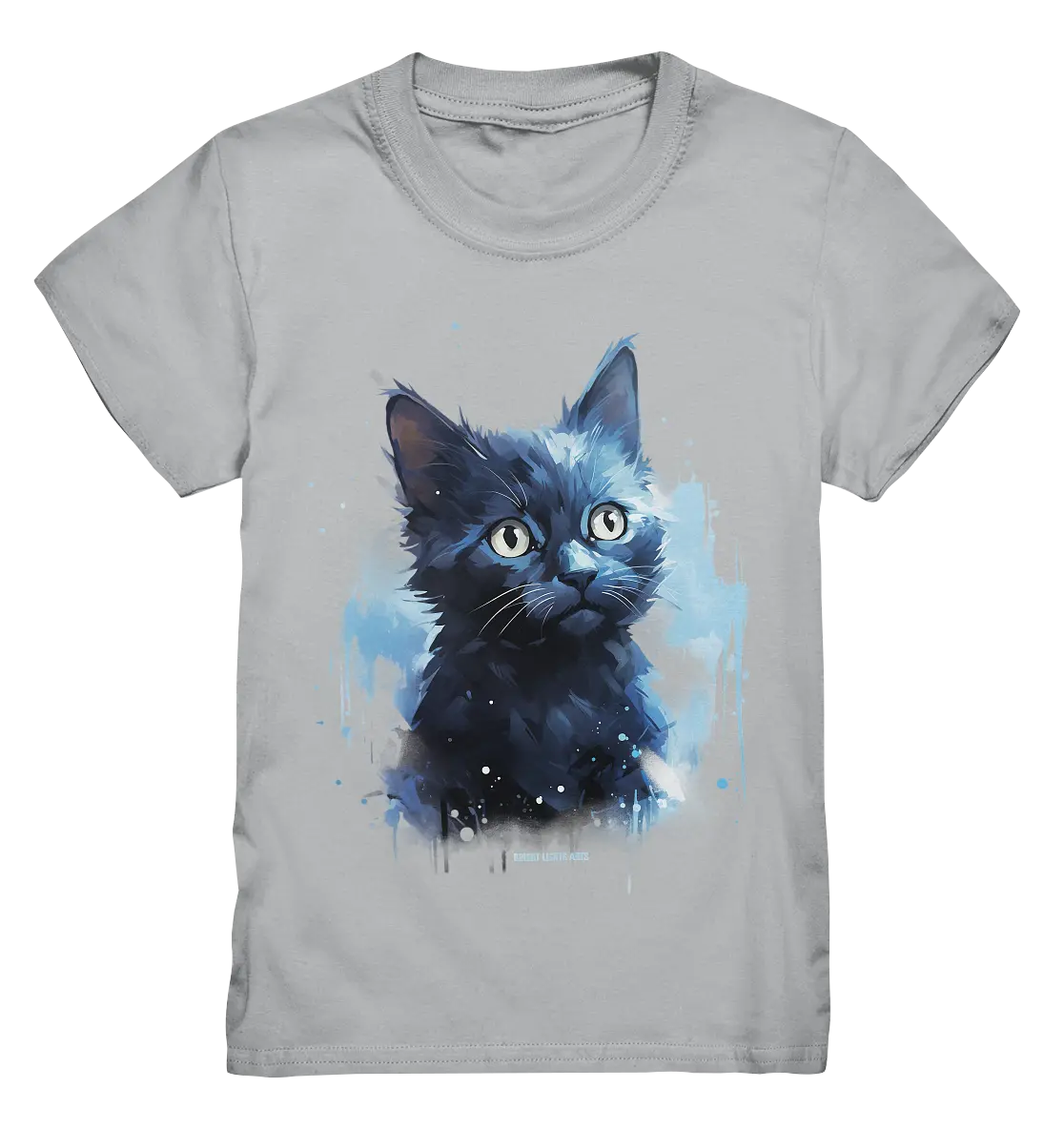 Mystische Katzenmagie – Faszinierendes Blau-Schwarz Design - Kids Premium Shirt Bright Lights Arts