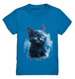 Mystische Katzenmagie – Faszinierendes Blau-Schwarz Design - Kids Premium Shirt Bright Lights Arts