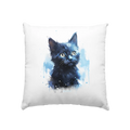 Mystische Katzenmagie – Faszinierendes Blau-Schwarz Design - Kissen 40x40cm Bright Lights Arts