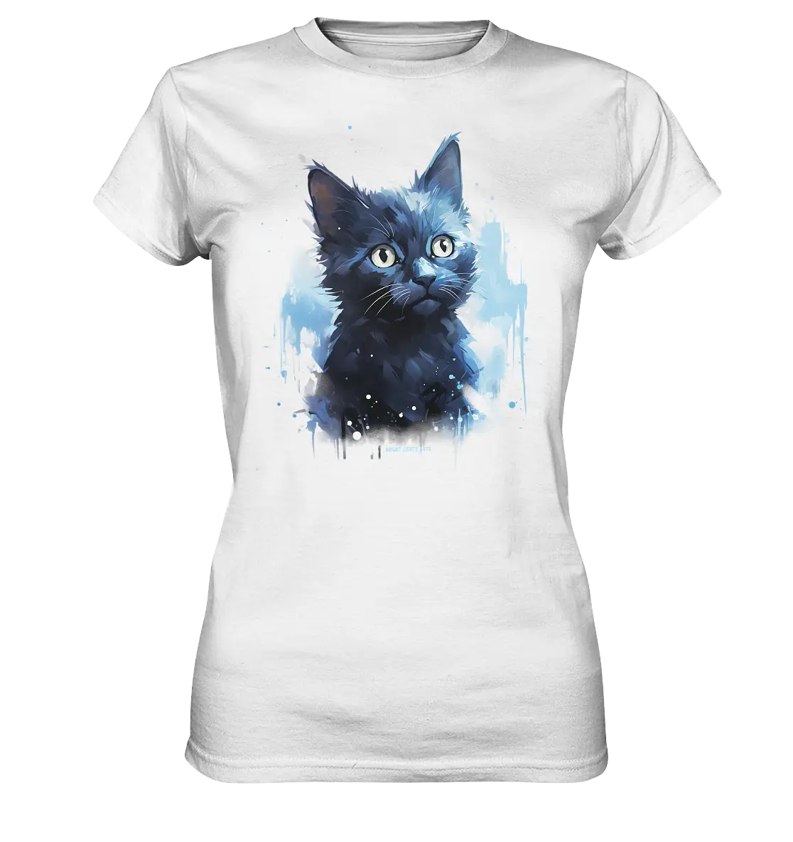 Mystische Katzenmagie – Faszinierendes Blau-Schwarz Design - Ladies Premium Shirt Bright Lights Arts
