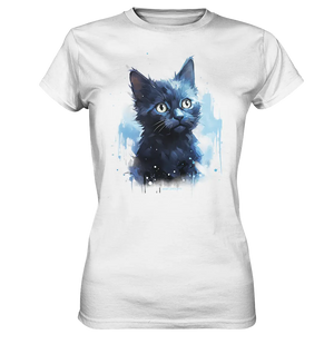 Mystische Katzenmagie – Faszinierendes Blau-Schwarz Design - Ladies Premium Shirt Bright Lights Arts