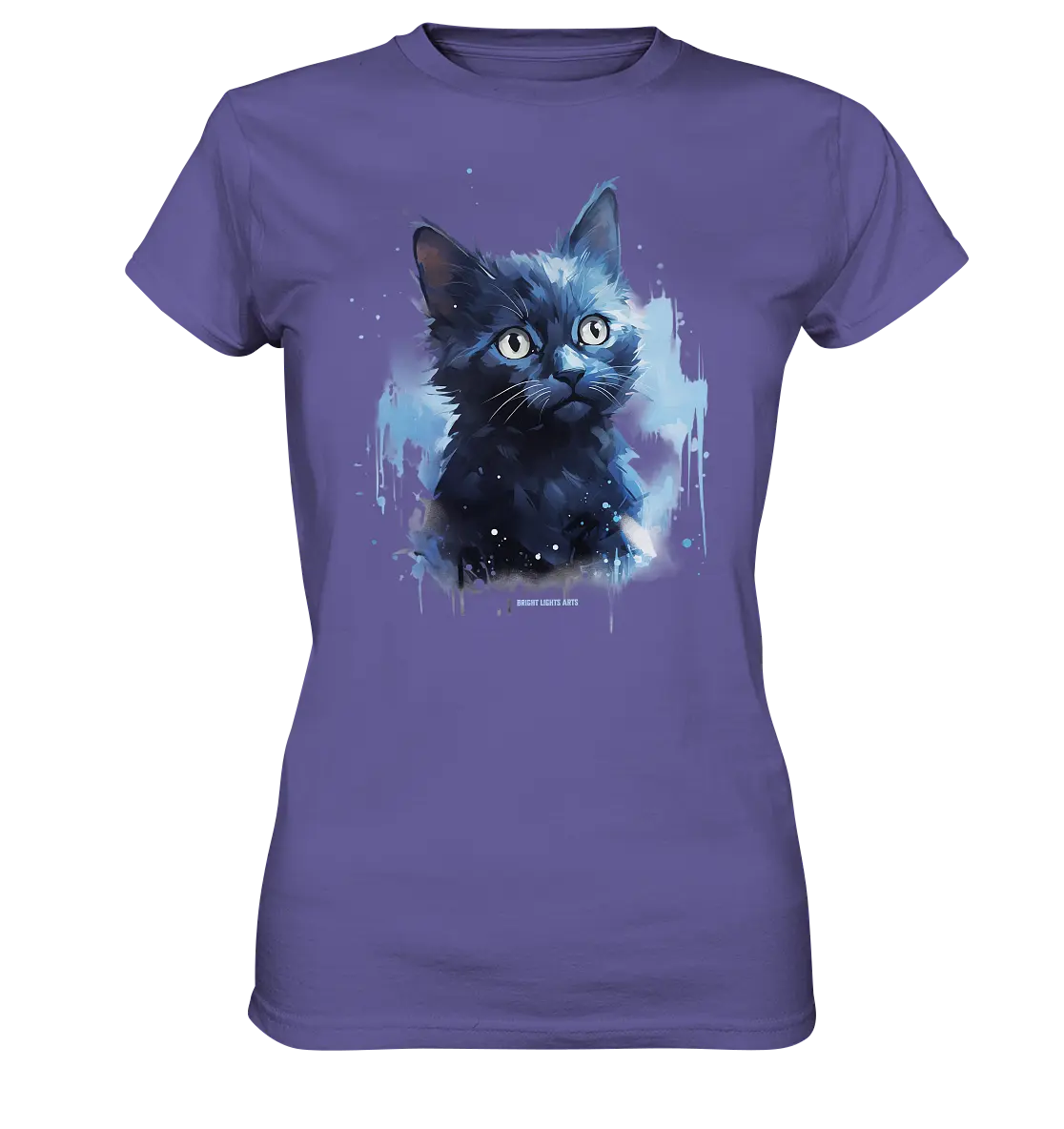 Mystische Katzenmagie – Faszinierendes Blau-Schwarz Design - Ladies Premium Shirt Bright Lights Arts
