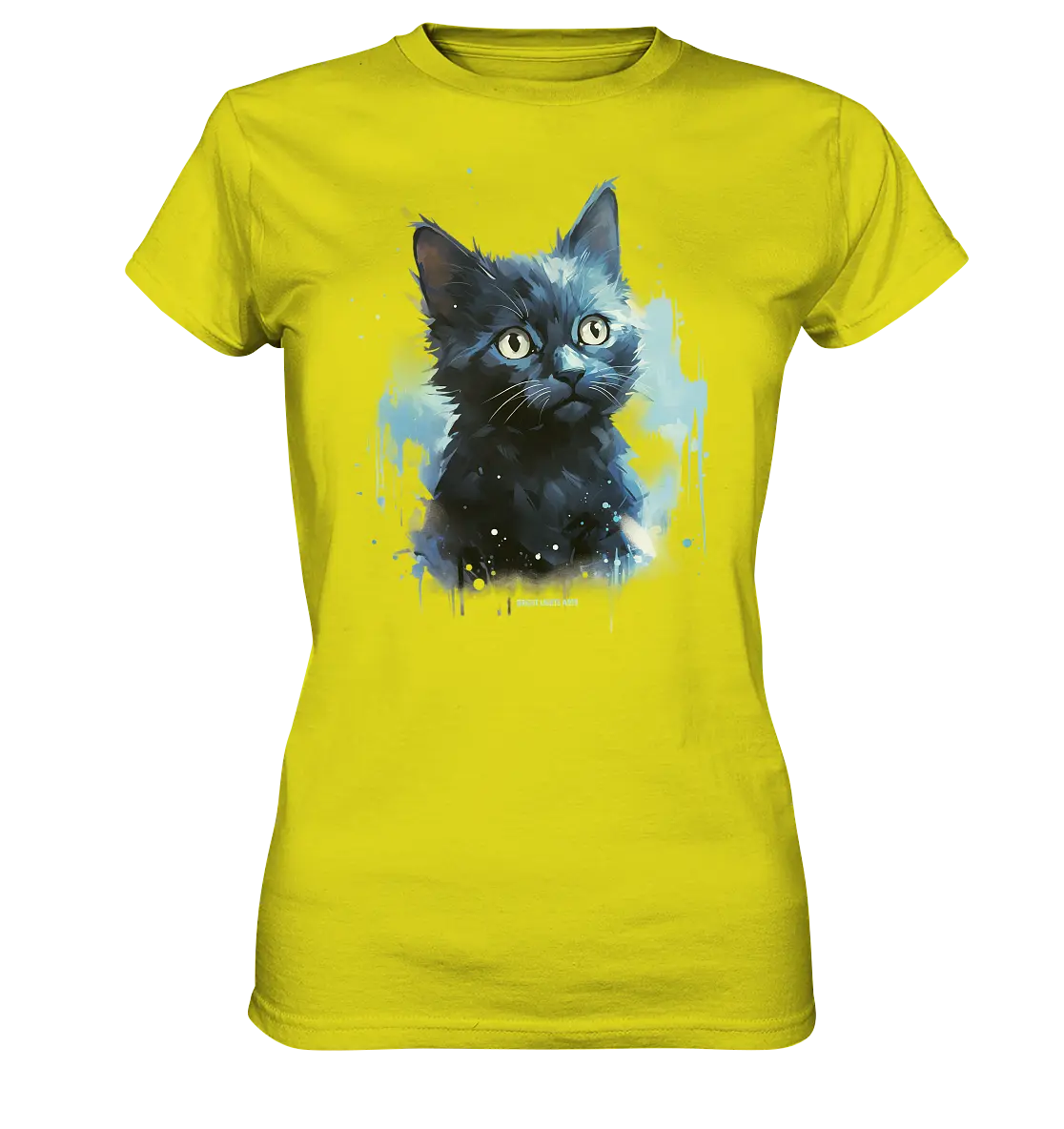 Mystische Katzenmagie – Faszinierendes Blau-Schwarz Design - Ladies Premium Shirt Bright Lights Arts