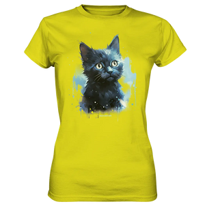 Mystische Katzenmagie – Faszinierendes Blau-Schwarz Design - Ladies Premium Shirt Bright Lights Arts