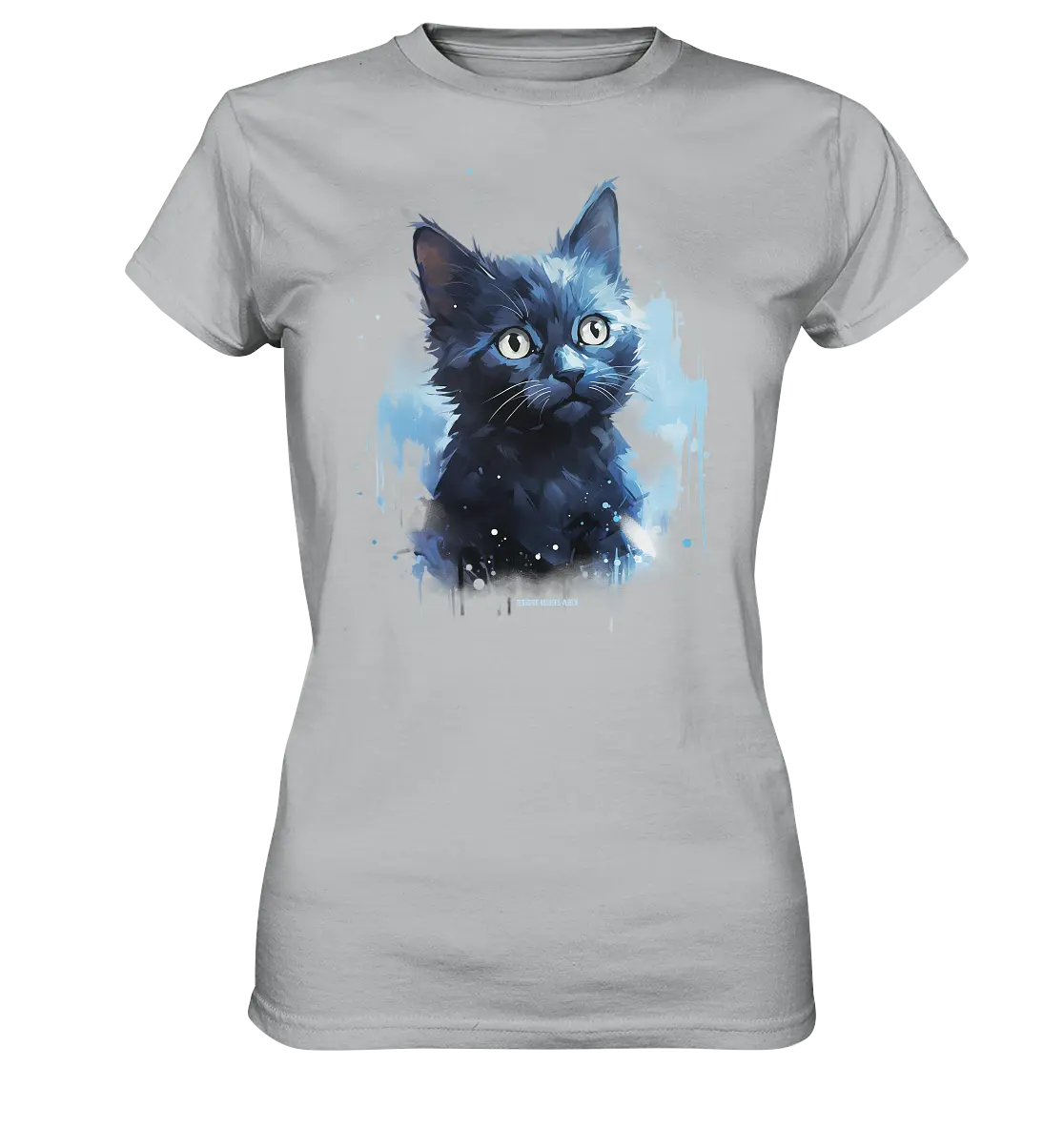 Mystische Katzenmagie – Faszinierendes Blau-Schwarz Design - Ladies Premium Shirt Bright Lights Arts