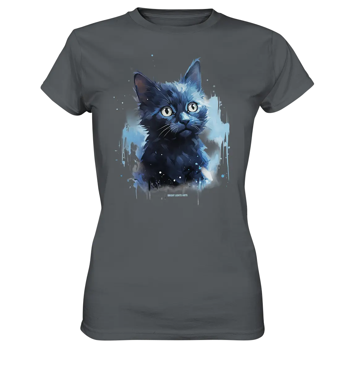 Mystische Katzenmagie – Faszinierendes Blau-Schwarz Design - Ladies Premium Shirt Bright Lights Arts