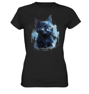 Mystische Katzenmagie – Faszinierendes Blau-Schwarz Design - Ladies Premium Shirt Bright Lights Arts