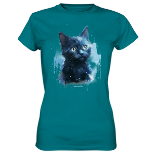 Mystische Katzenmagie – Faszinierendes Blau-Schwarz Design - Ladies Premium Shirt Bright Lights Arts