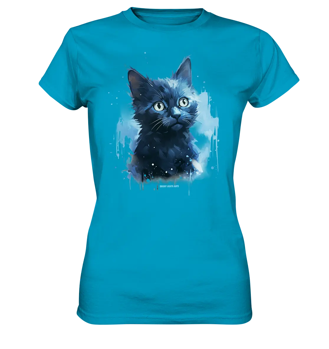Mystische Katzenmagie – Faszinierendes Blau-Schwarz Design - Ladies Premium Shirt Bright Lights Arts