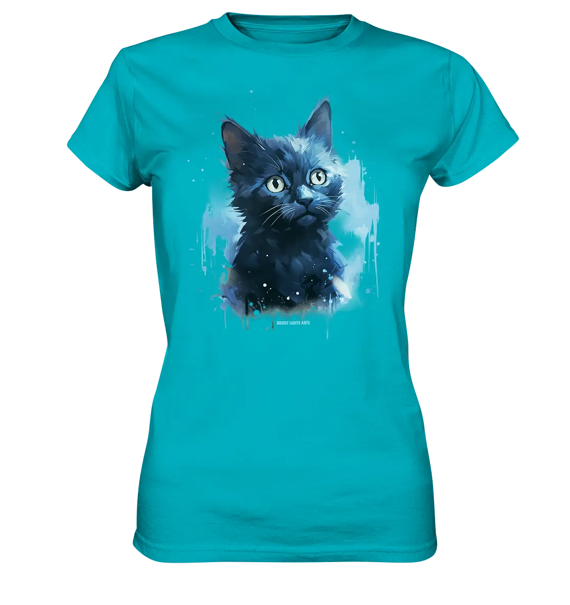 Mystische Katzenmagie – Faszinierendes Blau-Schwarz Design - Ladies Premium Shirt Bright Lights Arts