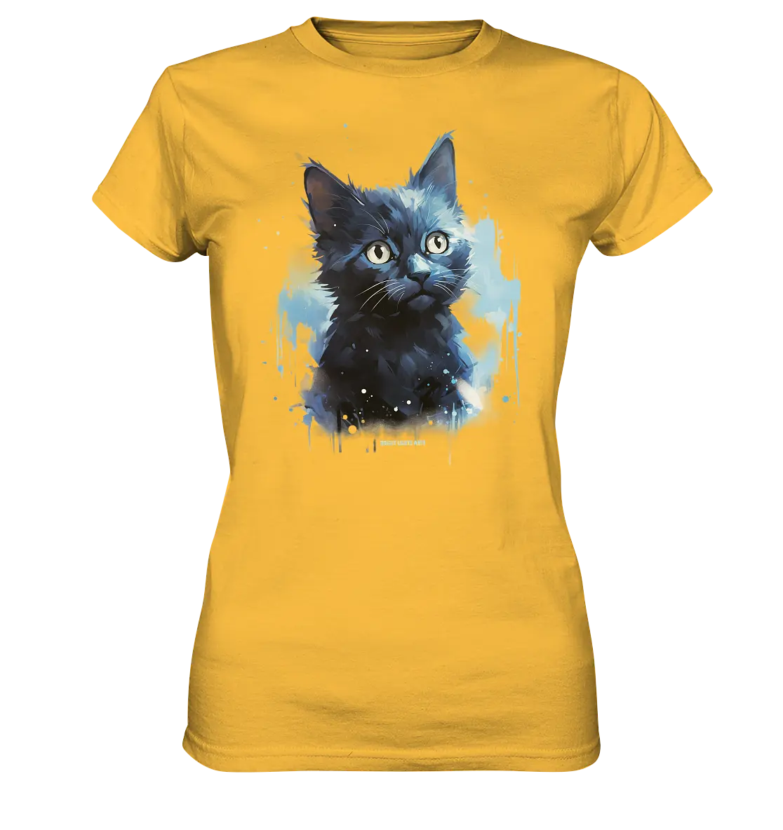 Mystische Katzenmagie – Faszinierendes Blau-Schwarz Design - Ladies Premium Shirt Bright Lights Arts