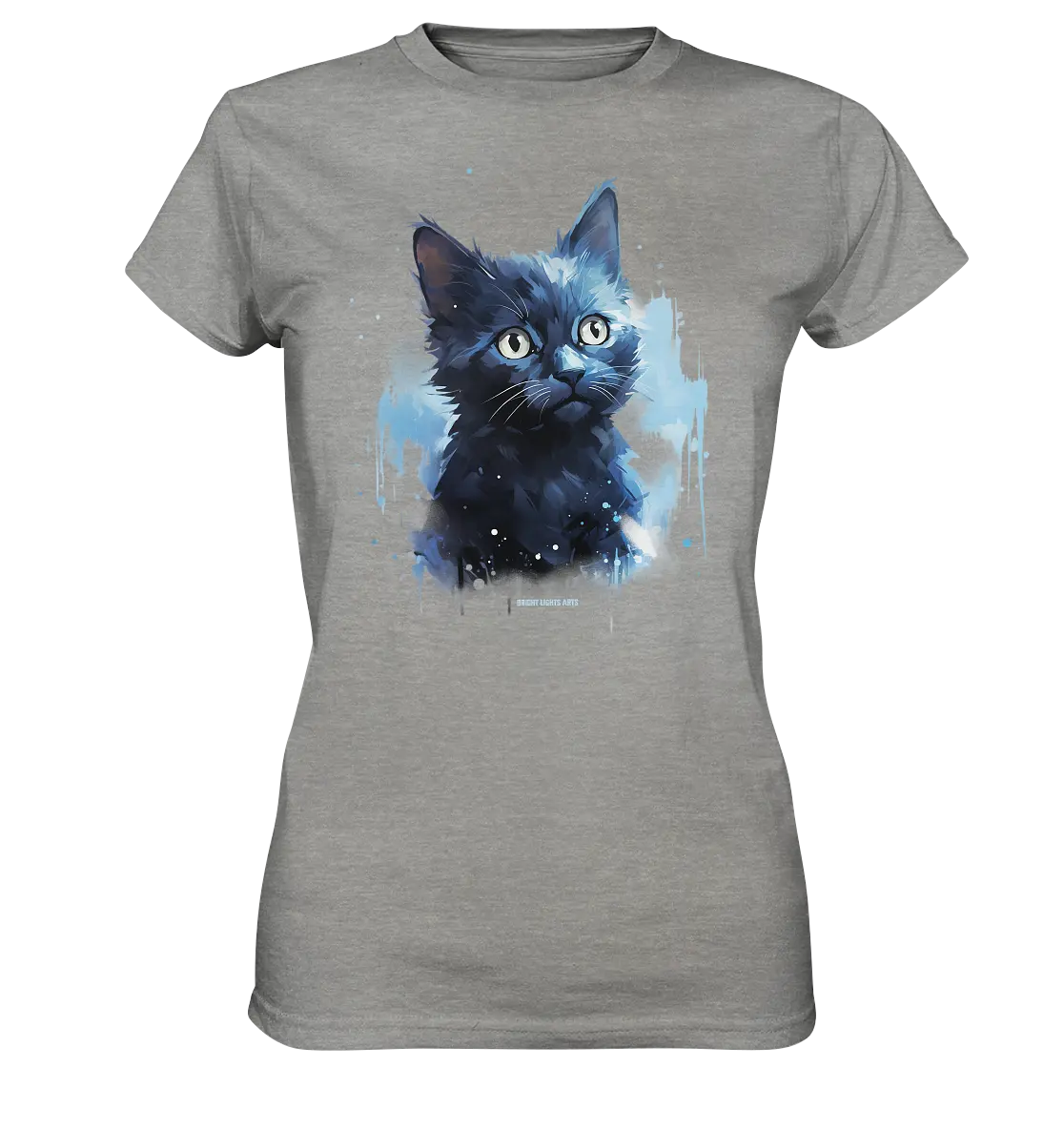 Mystische Katzenmagie – Faszinierendes Blau-Schwarz Design - Ladies Premium Shirt Bright Lights Arts