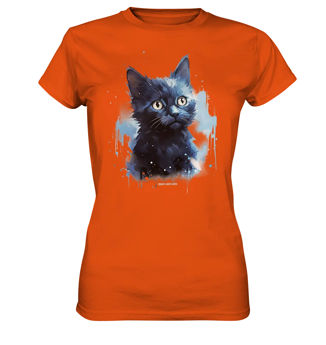 Mystische Katzenmagie – Faszinierendes Blau-Schwarz Design - Ladies Premium Shirt Bright Lights Arts