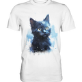 Mystische Katzenmagie – Faszinierendes Blau-Schwarz Design - Premium Shirt Bright Lights Arts