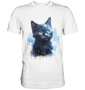 Mystische Katzenmagie – Faszinierendes Blau-Schwarz Design - Premium Shirt Bright Lights Arts
