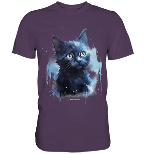 Mystische Katzenmagie – Faszinierendes Blau-Schwarz Design - Premium Shirt Bright Lights Arts