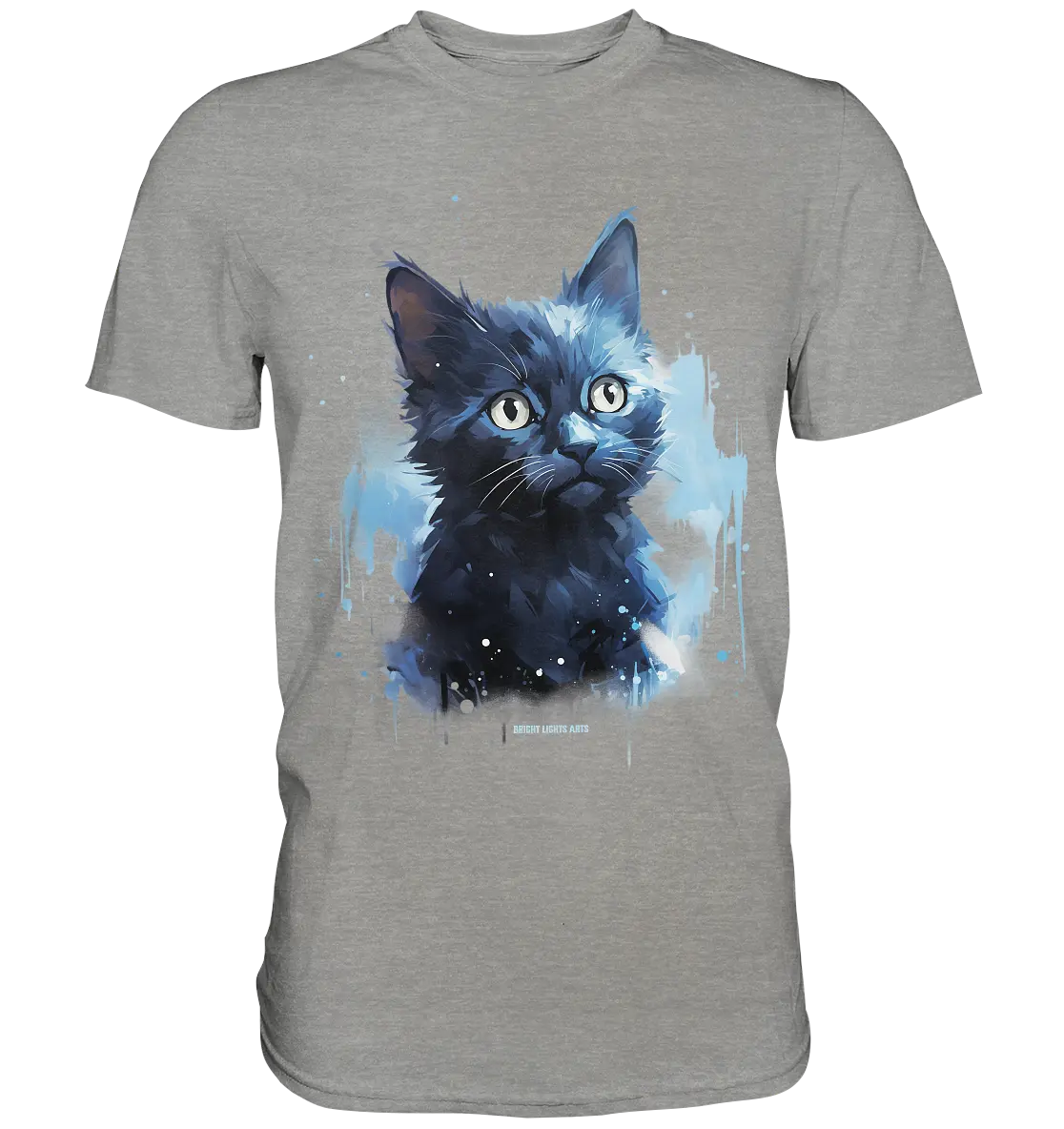 Mystische Katzenmagie – Faszinierendes Blau-Schwarz Design - Premium Shirt Bright Lights Arts