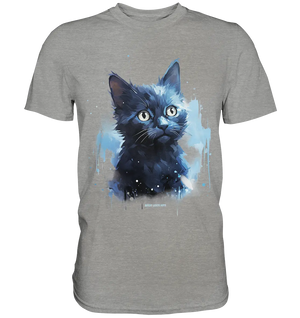 Mystische Katzenmagie – Faszinierendes Blau-Schwarz Design - Premium Shirt Bright Lights Arts