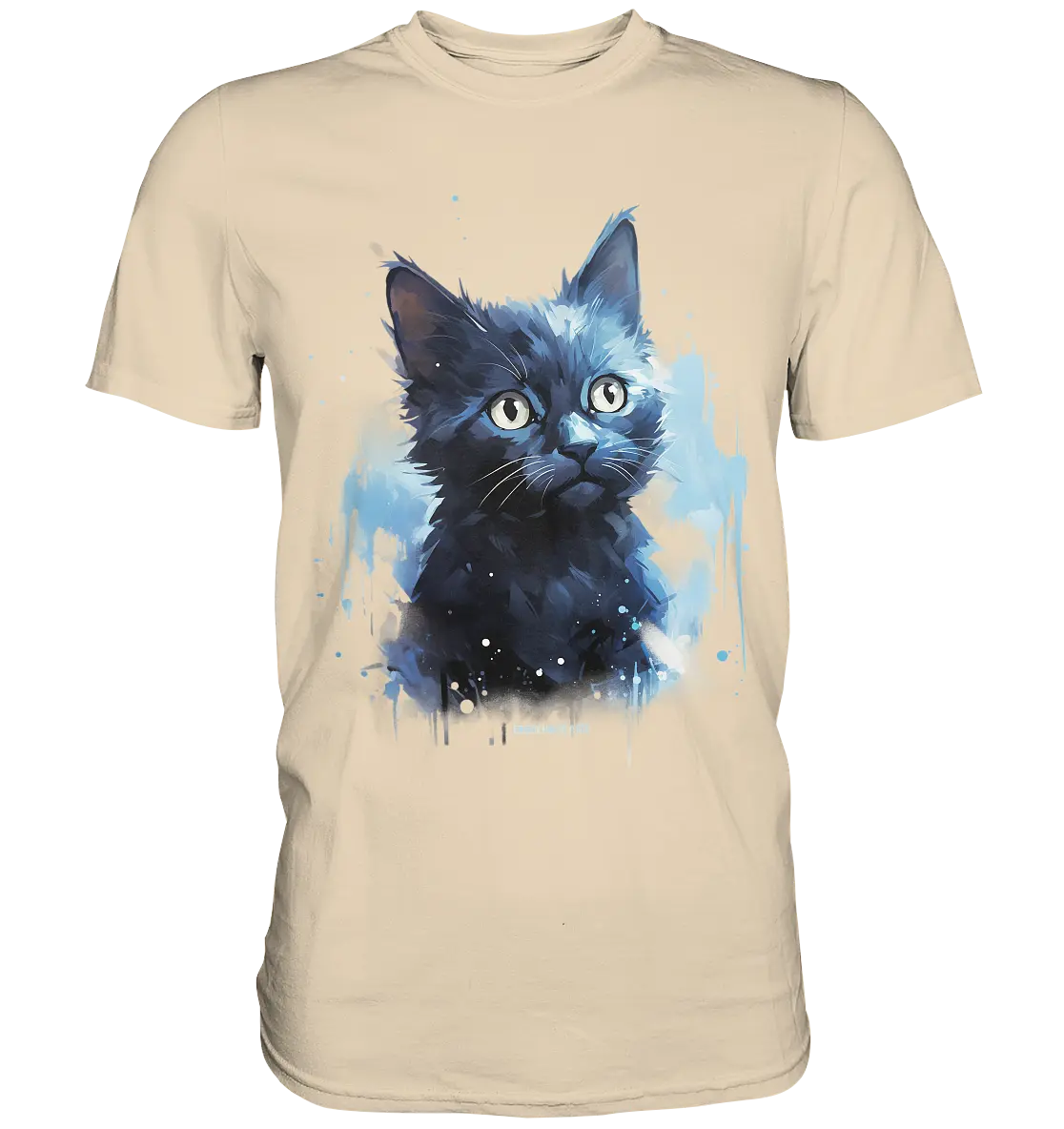 Mystische Katzenmagie – Faszinierendes Blau-Schwarz Design - Premium Shirt Bright Lights Arts