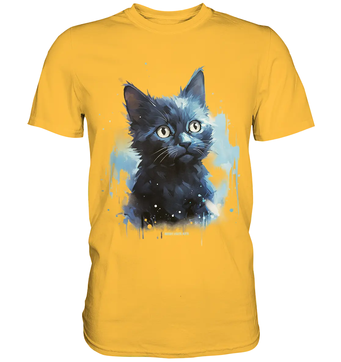 Mystische Katzenmagie – Faszinierendes Blau-Schwarz Design - Premium Shirt Bright Lights Arts