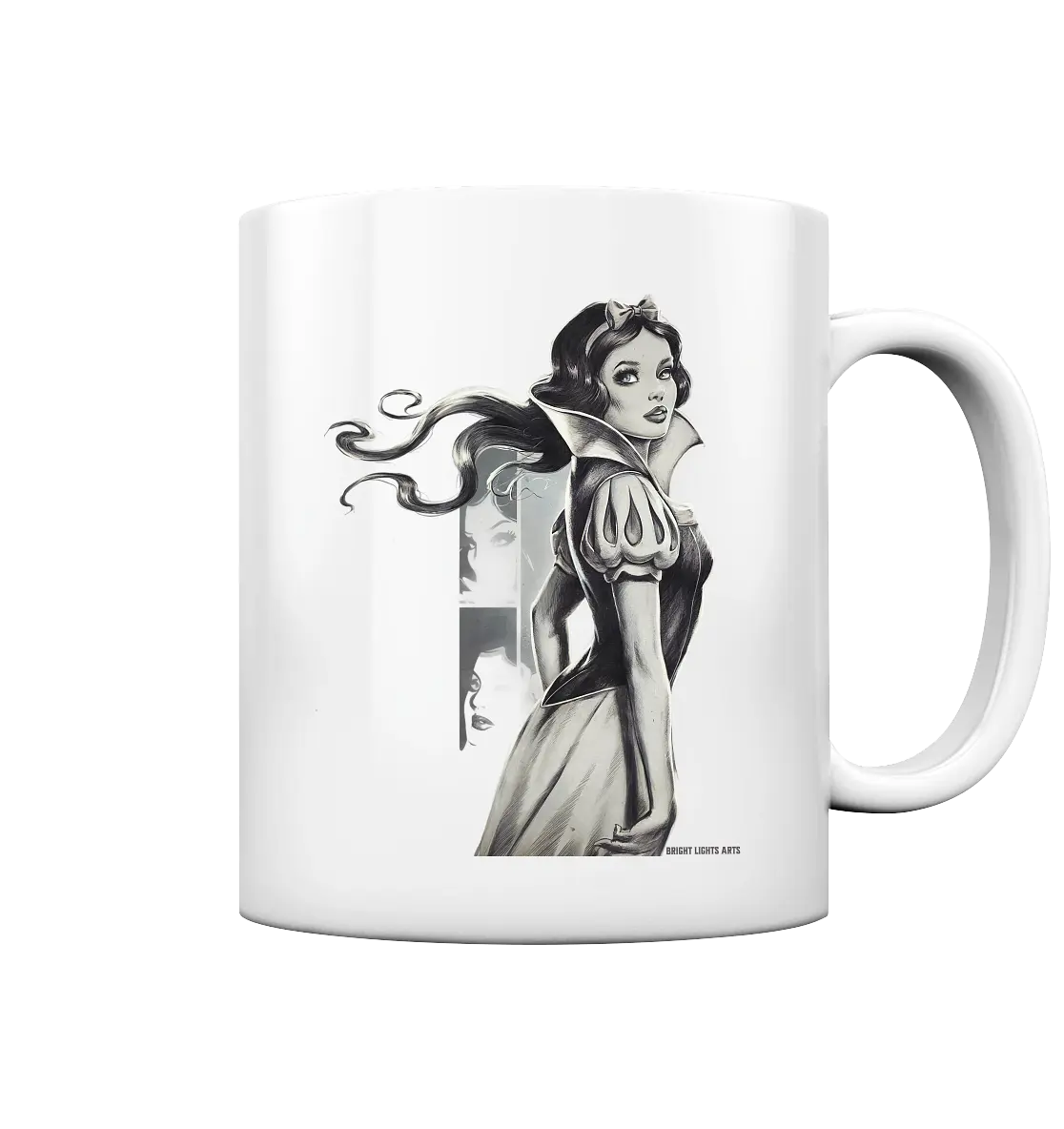 Mystische Schneewittchen – Dunkle Eleganz trifft Märchenzauber - Tasse glossy Bright Lights Arts