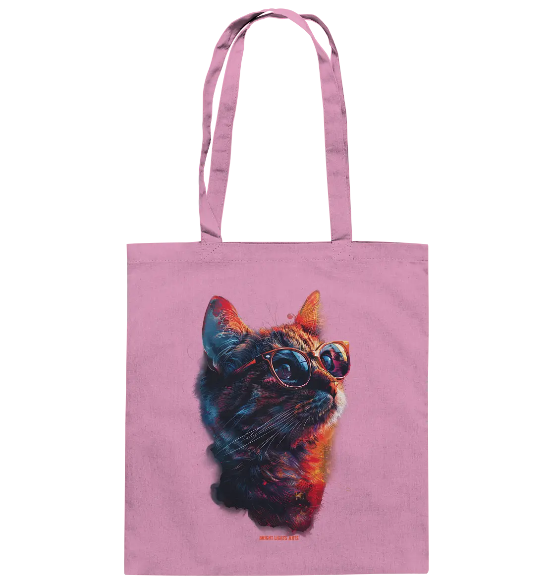 Neon-Katzenkönig – Leuchtende Farbenpracht - Baumwolltasche Bright Lights Arts