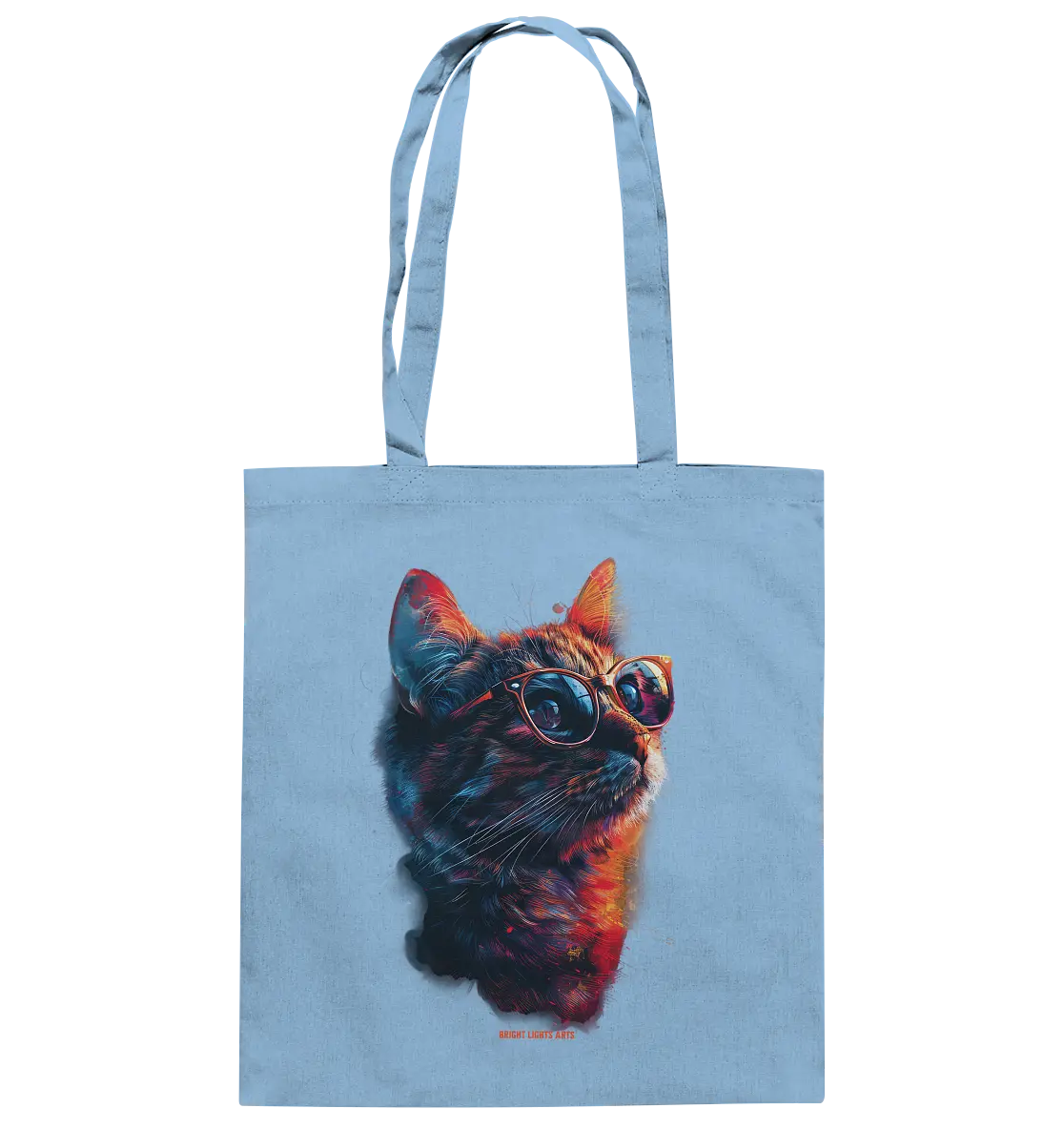 Neon-Katzenkönig – Leuchtende Farbenpracht - Baumwolltasche Bright Lights Arts