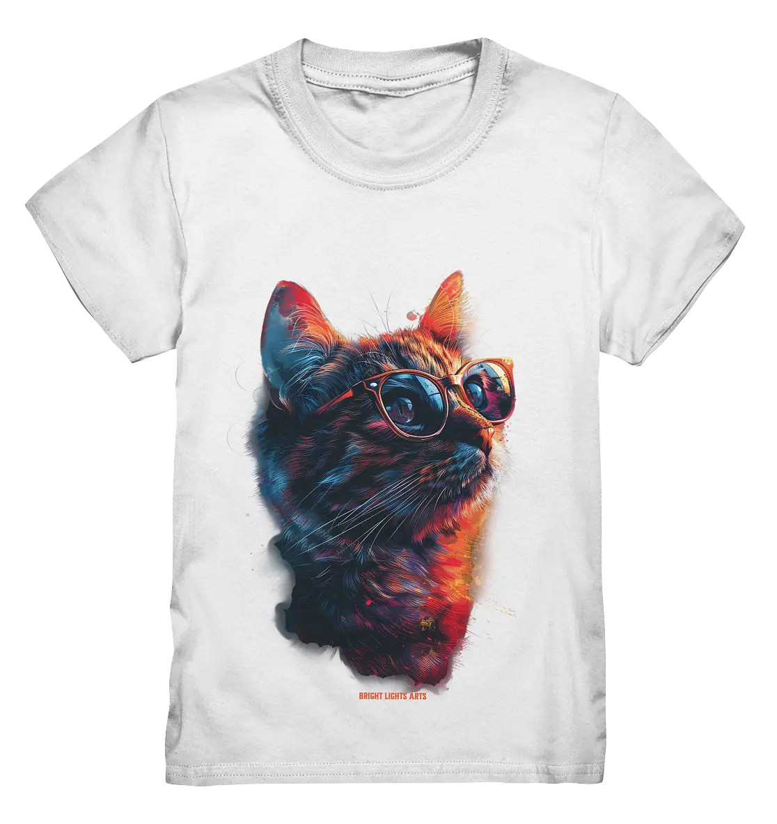 Neon-Katzenkönig – Leuchtende Farbenpracht - Kids Premium Shirt Bright Lights Arts