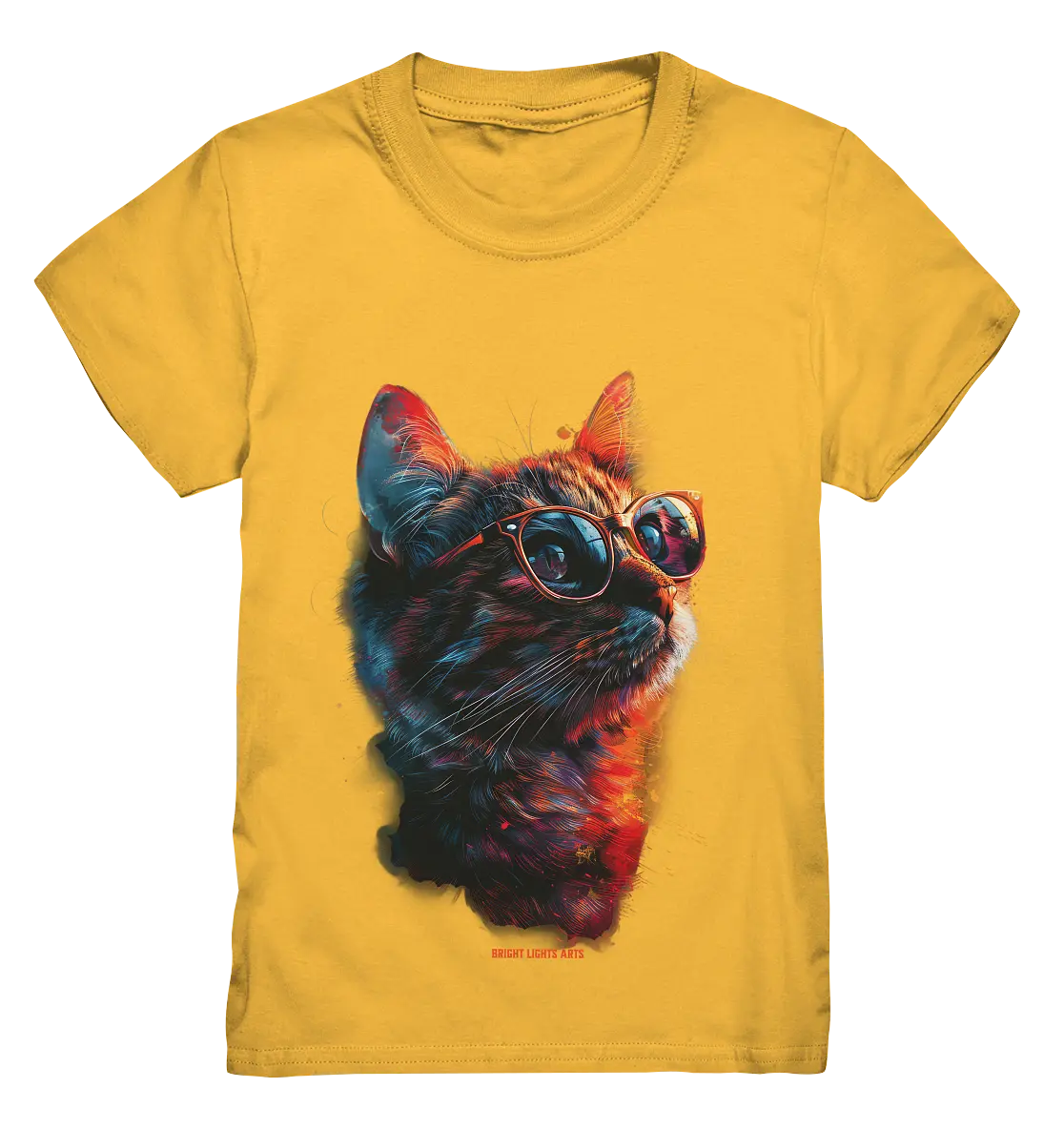 Neon-Katzenkönig – Leuchtende Farbenpracht - Kids Premium Shirt Bright Lights Arts