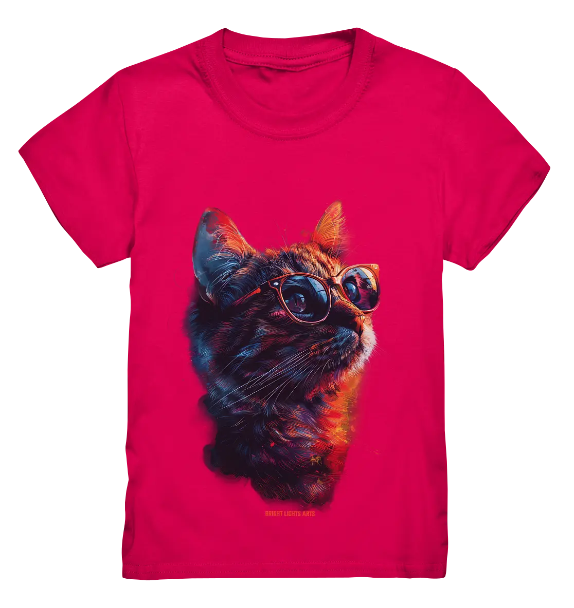 Neon-Katzenkönig – Leuchtende Farbenpracht - Kids Premium Shirt Bright Lights Arts