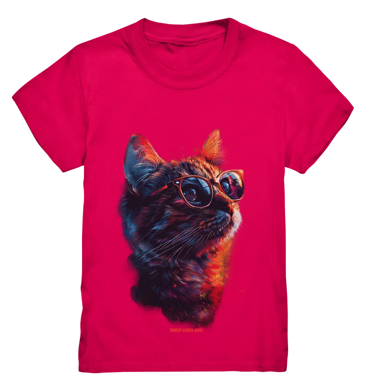 Neon-Katzenkönig – Leuchtende Farbenpracht - Kids Premium Shirt Bright Lights Arts