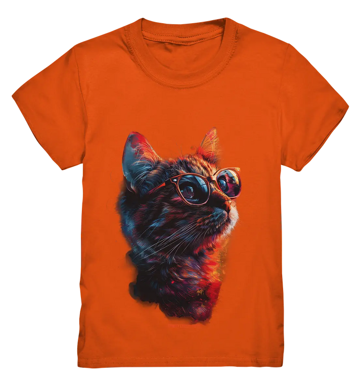 Neon-Katzenkönig – Leuchtende Farbenpracht - Kids Premium Shirt Bright Lights Arts