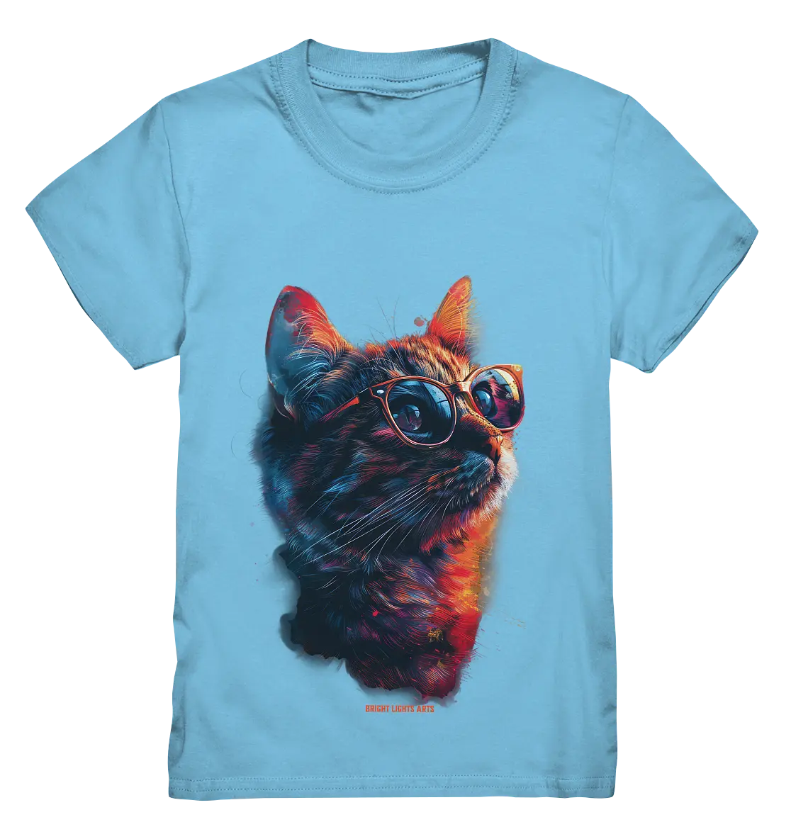 Neon-Katzenkönig – Leuchtende Farbenpracht - Kids Premium Shirt Bright Lights Arts