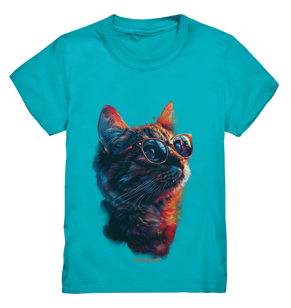 Neon-Katzenkönig – Leuchtende Farbenpracht - Kids Premium Shirt Bright Lights Arts