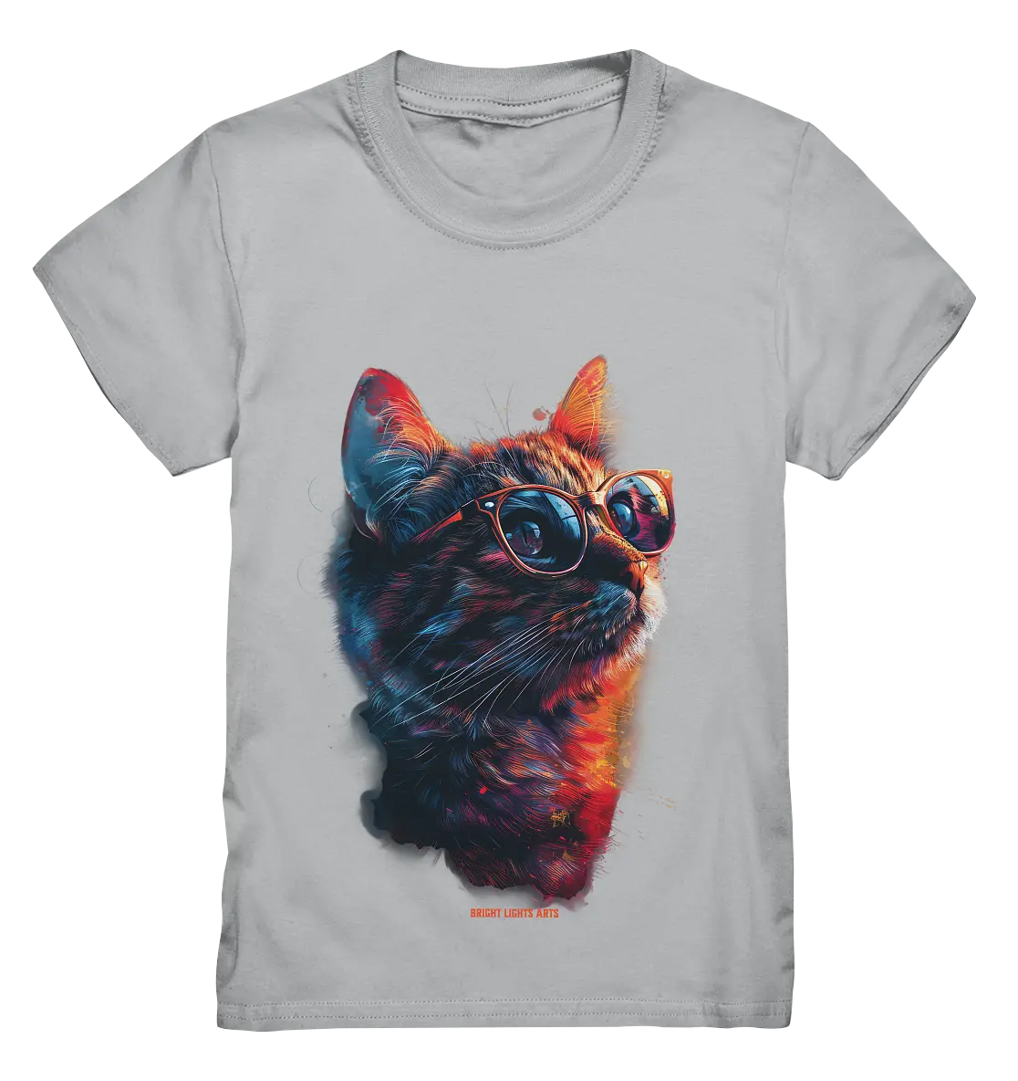 Neon-Katzenkönig – Leuchtende Farbenpracht - Kids Premium Shirt Bright Lights Arts