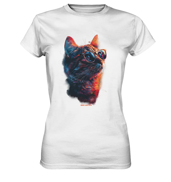 Neon-Katzenkönig – Leuchtende Farbenpracht - Ladies Premium Shirt Bright Lights Arts