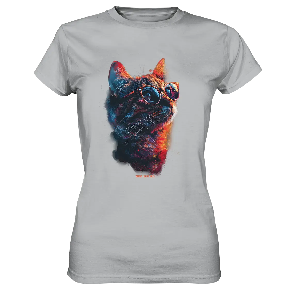 Neon-Katzenkönig – Leuchtende Farbenpracht - Ladies Premium Shirt Bright Lights Arts