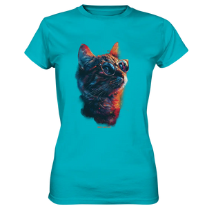 Neon-Katzenkönig – Leuchtende Farbenpracht - Ladies Premium Shirt Bright Lights Arts