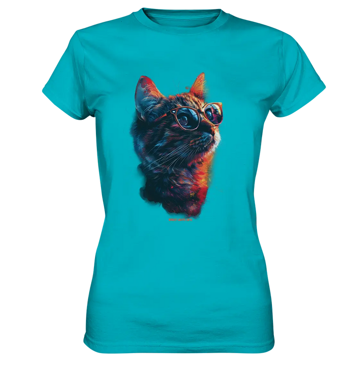 Neon-Katzenkönig – Leuchtende Farbenpracht - Ladies Premium Shirt Bright Lights Arts