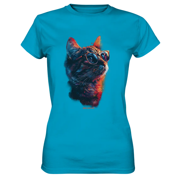 Neon-Katzenkönig – Leuchtende Farbenpracht - Ladies Premium Shirt Bright Lights Arts