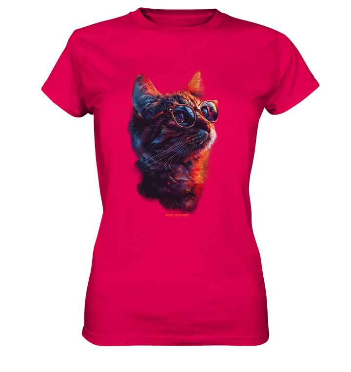 Neon-Katzenkönig – Leuchtende Farbenpracht - Ladies Premium Shirt Bright Lights Arts