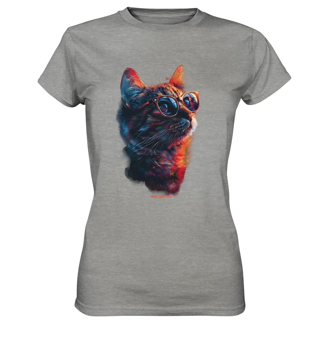 Neon-Katzenkönig – Leuchtende Farbenpracht - Ladies Premium Shirt Bright Lights Arts
