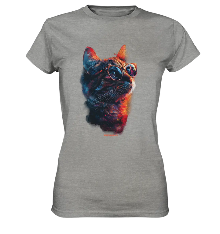 Neon-Katzenkönig – Leuchtende Farbenpracht - Ladies Premium Shirt Bright Lights Arts