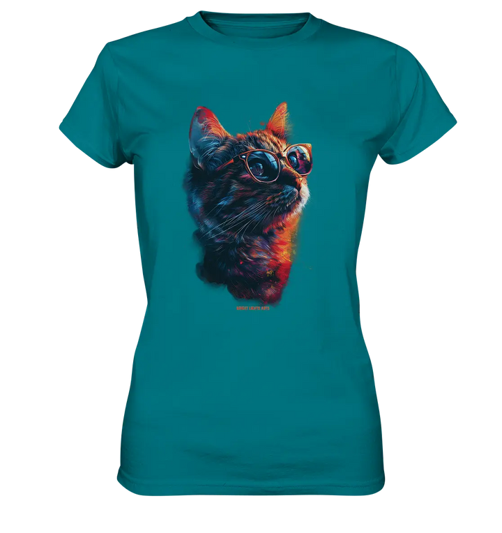 Neon-Katzenkönig – Leuchtende Farbenpracht - Ladies Premium Shirt Bright Lights Arts