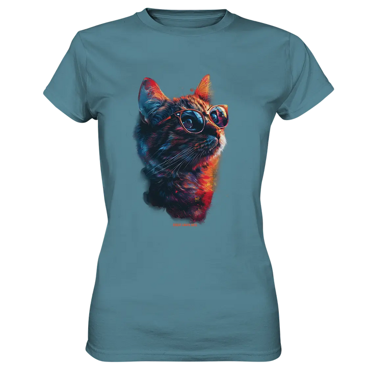 Neon-Katzenkönig – Leuchtende Farbenpracht - Ladies Premium Shirt Bright Lights Arts