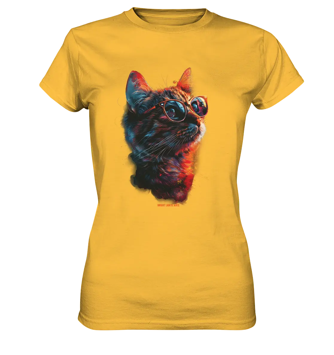 Neon-Katzenkönig – Leuchtende Farbenpracht - Ladies Premium Shirt Bright Lights Arts